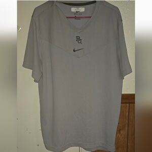 Nike Gray Baylor University V-Neck Dri-FIT Shirt